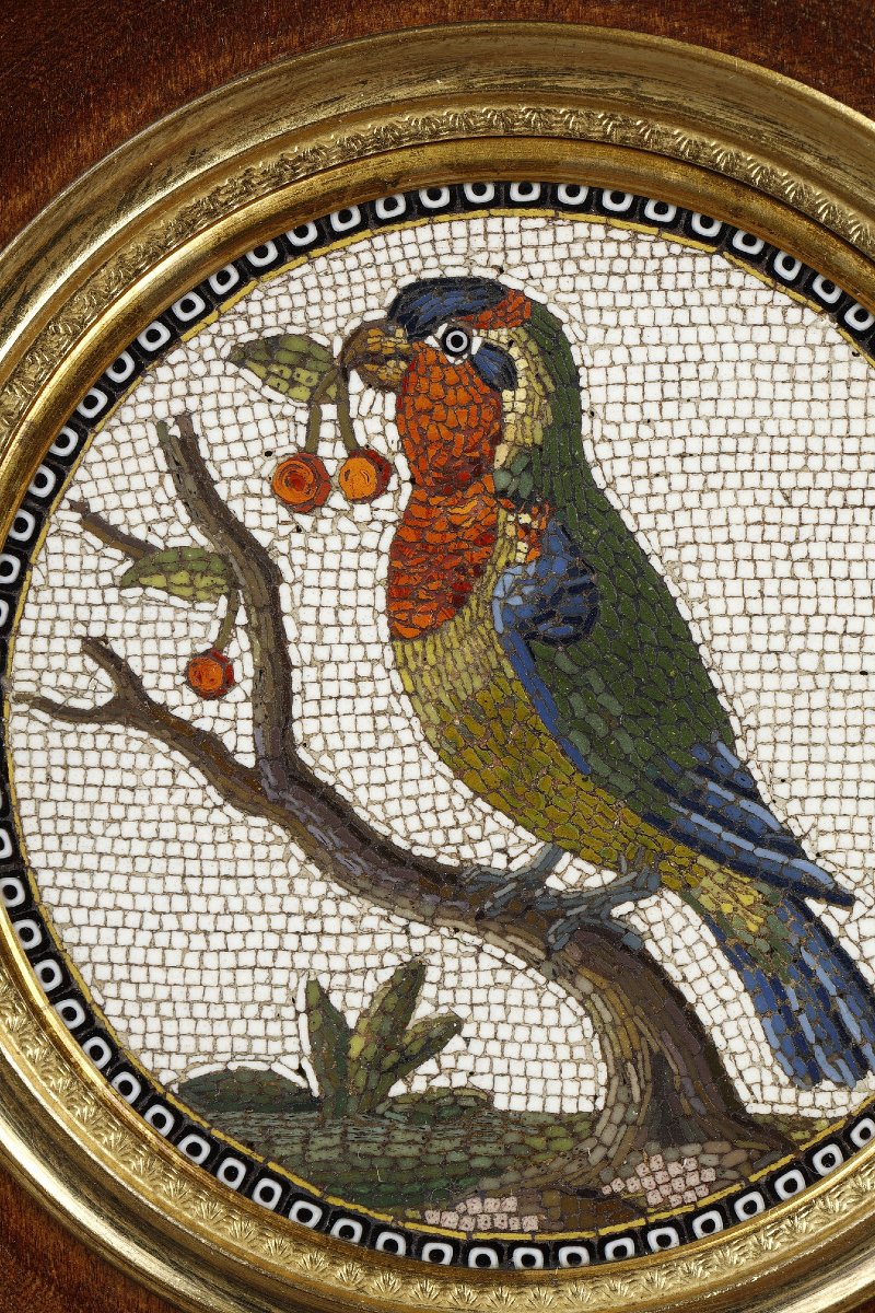  Bird And Cherry Micromosaic, 18th Century-photo-2