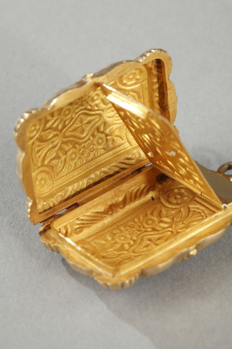 Mid-19th Century Gold Vinaigrette And Ring. -photo-1