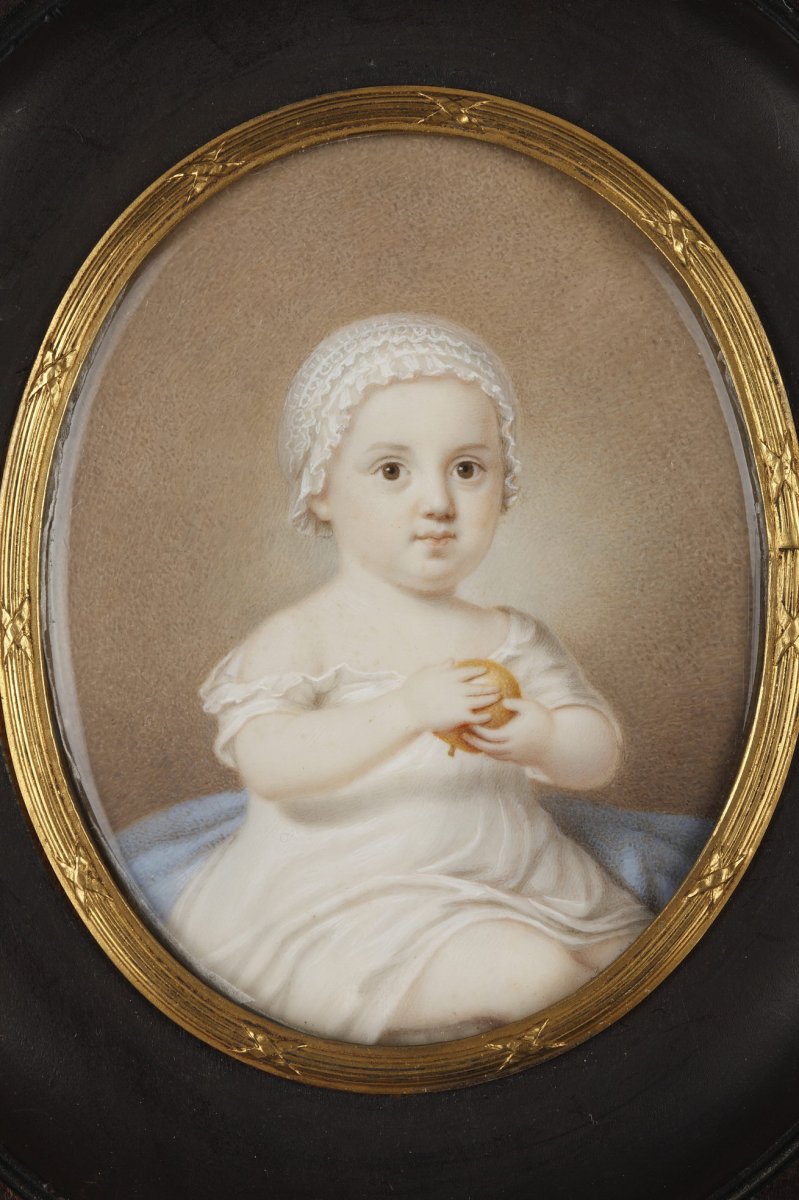 Early 19th Miniature In Ivory. -photo-2