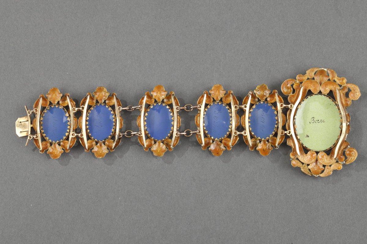 Gold And Enamel Bracelet. Mid-19th Century. -photo-3