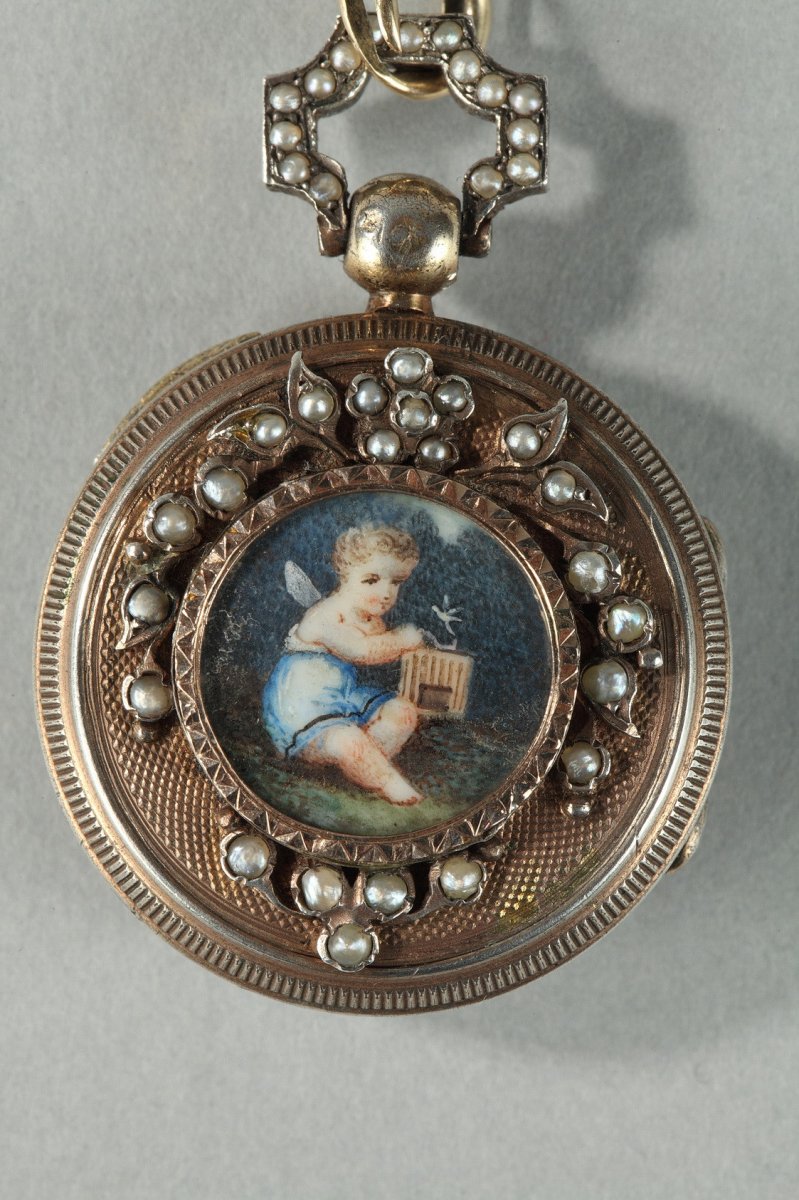 19th Century Silver Chatelaine With Pearls. -photo-1