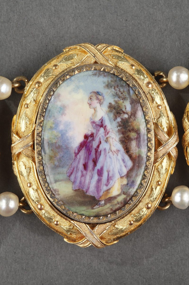 Bracelet En Or Et émail. Napoléon III. -photo-2