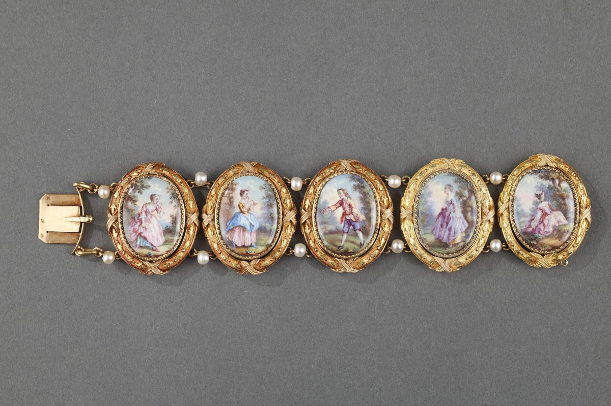 Bracelet En Or Et émail. Napoléon III. 