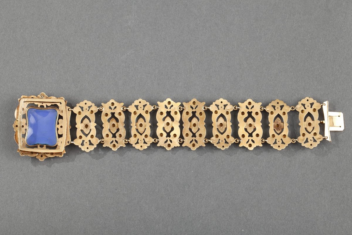 Gold And Enamel Bracelet. Mid-19th Century-photo-5