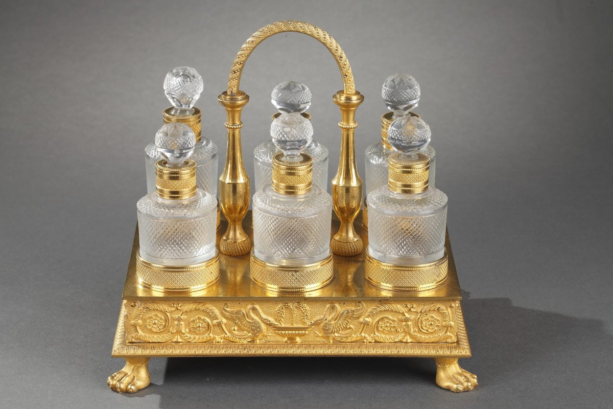 Charles X Cut-crystal And Gilt Bronze Perfume Cellaret. -photo-3