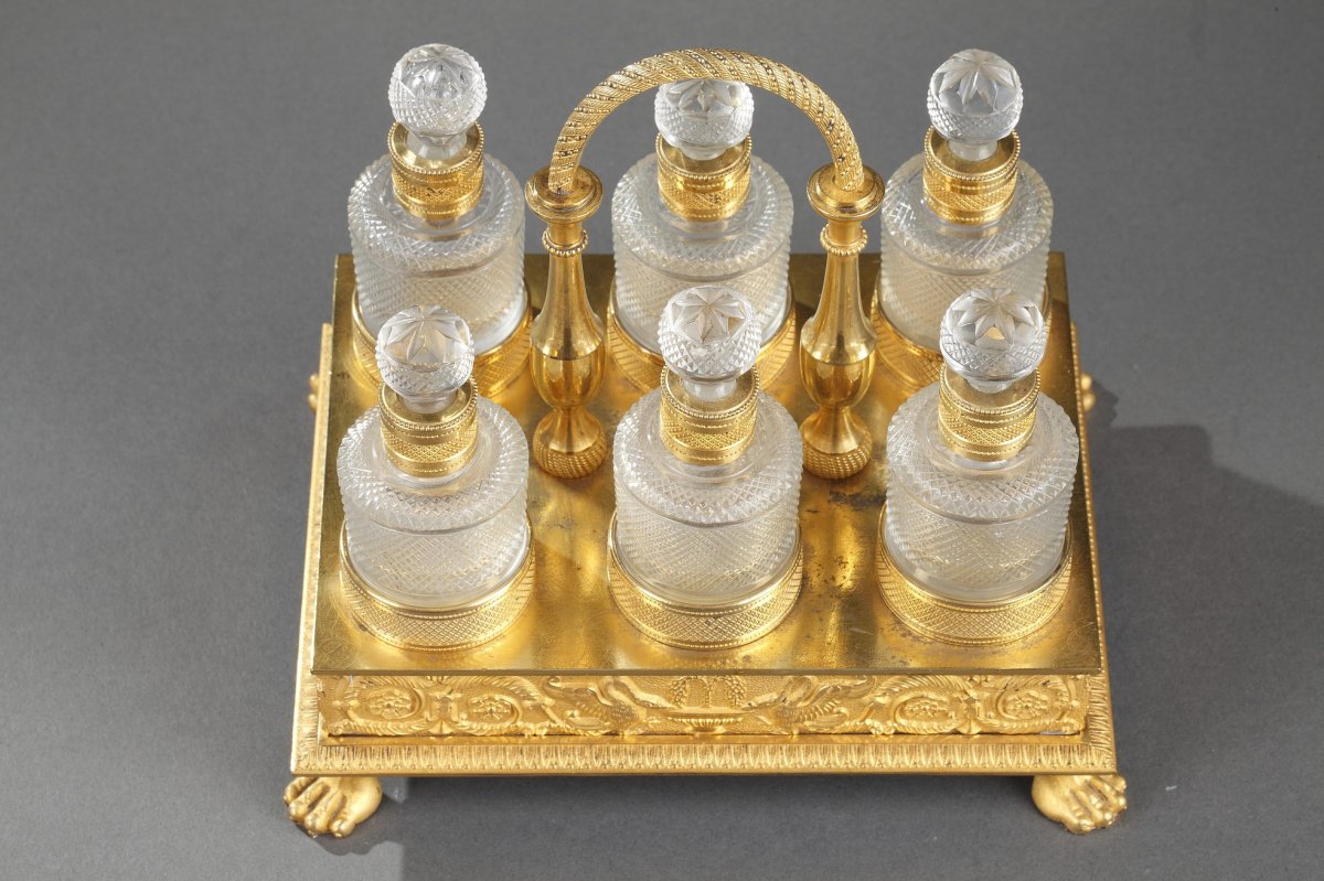 Charles X Cut-crystal And Gilt Bronze Perfume Cellaret. -photo-4