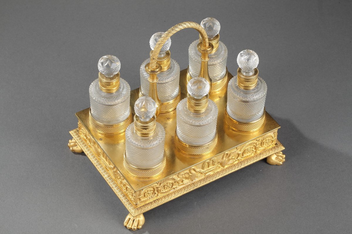 Charles X Cut-crystal And Gilt Bronze Perfume Cellaret. -photo-1