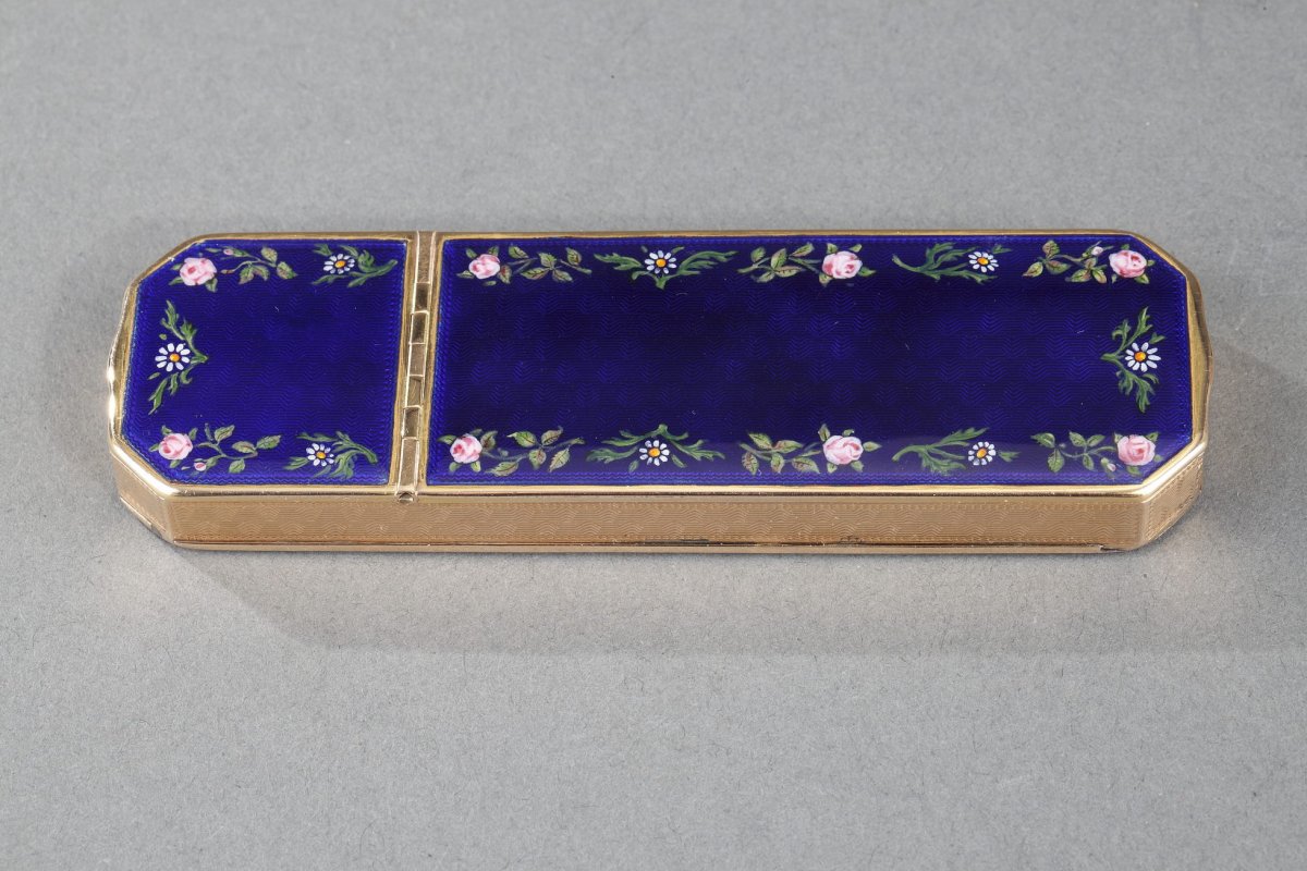 Enameled Gold Case With Miniature On Ivory – 19th Century -photo-2