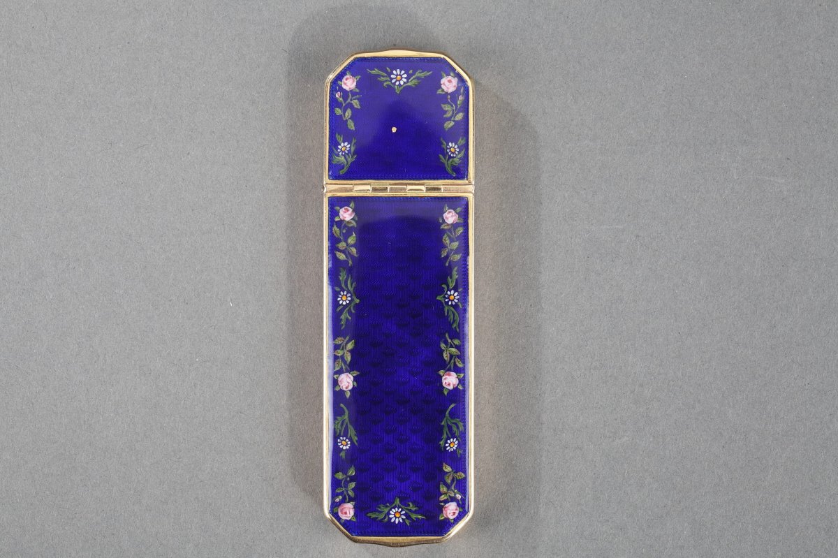 Enameled Gold Case With Miniature On Ivory – 19th Century -photo-3