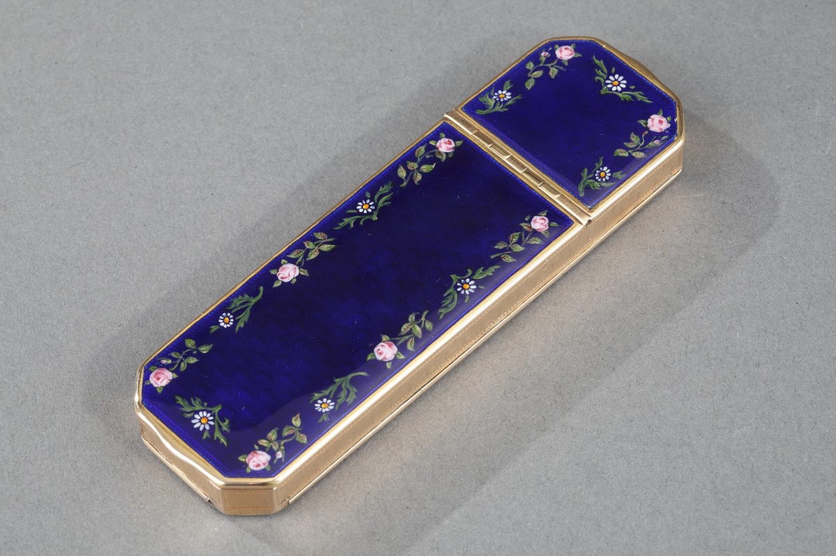 Enameled Gold Case With Miniature On Ivory – 19th Century -photo-4