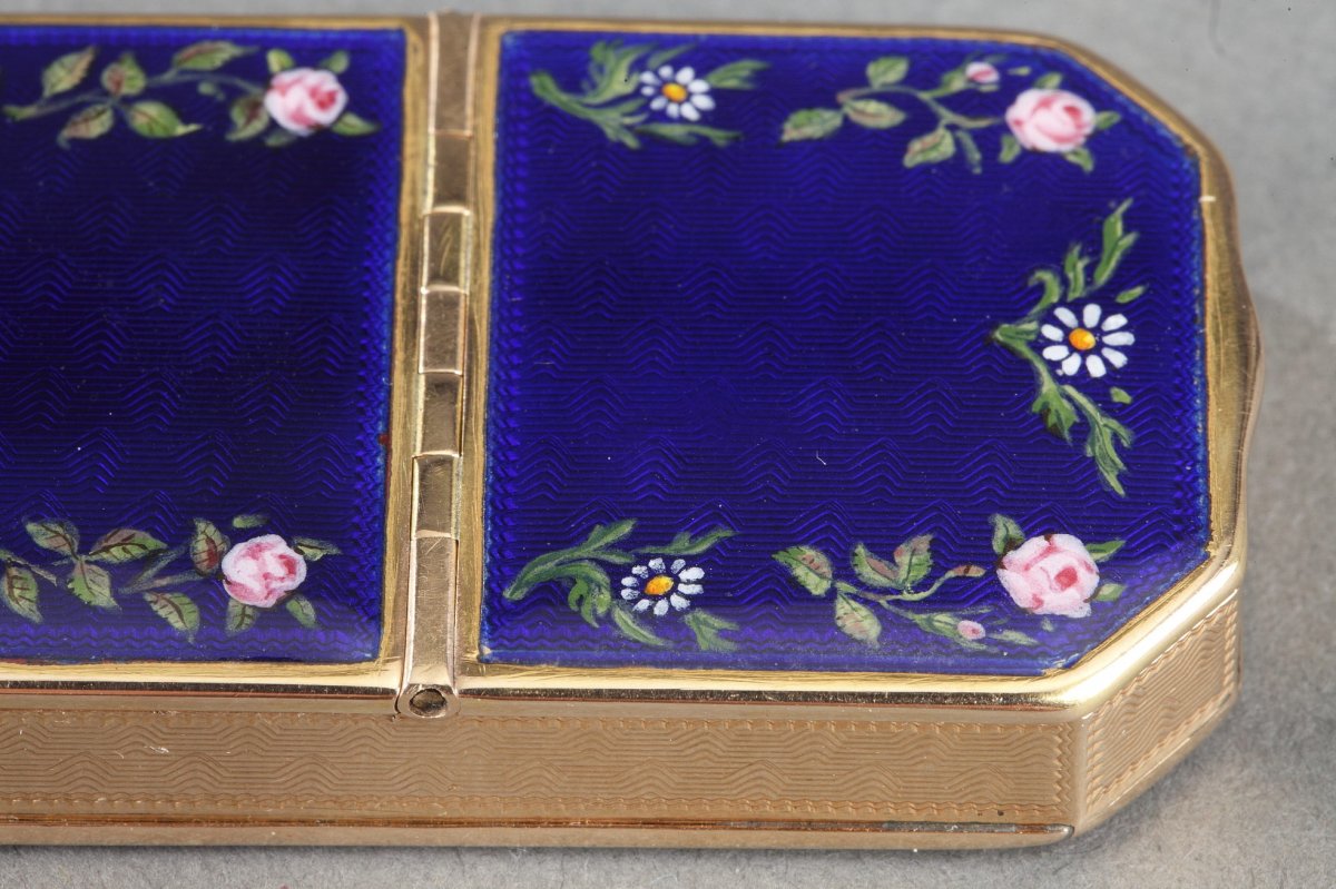 Enameled Gold Case With Miniature On Ivory – 19th Century -photo-1