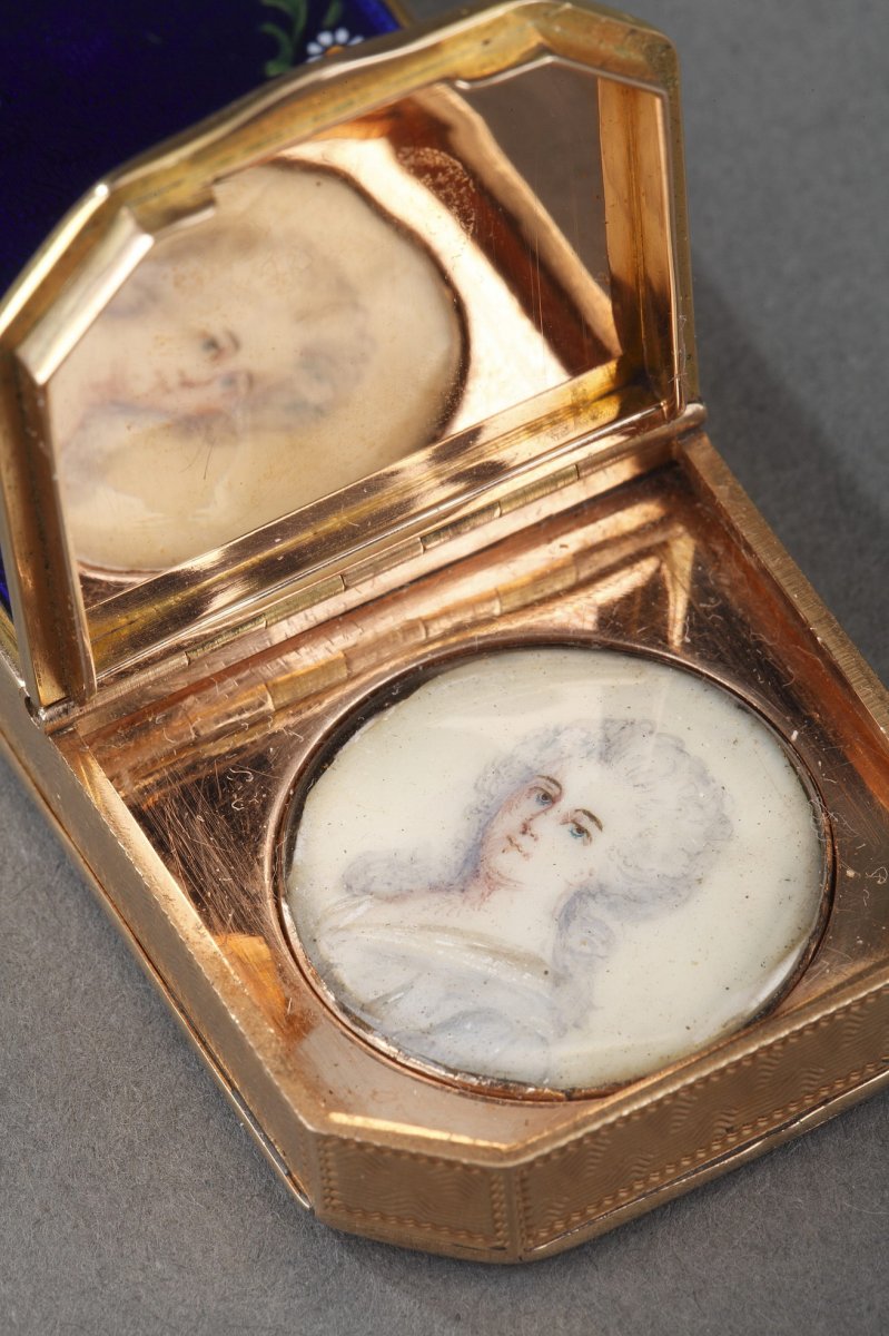 Enameled Gold Case With Miniature On Ivory – 19th Century -photo-4