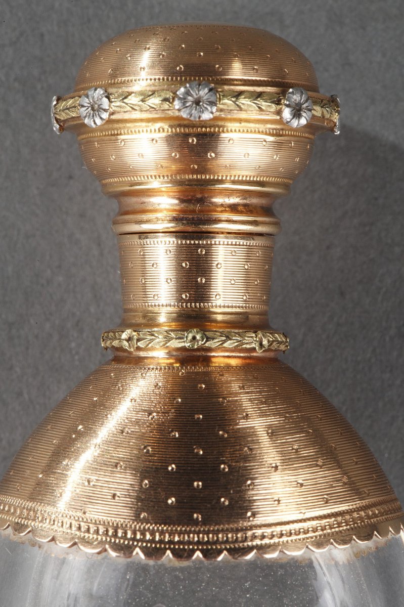 Crystal Flask With Gold. Late 19th Century. -photo-4