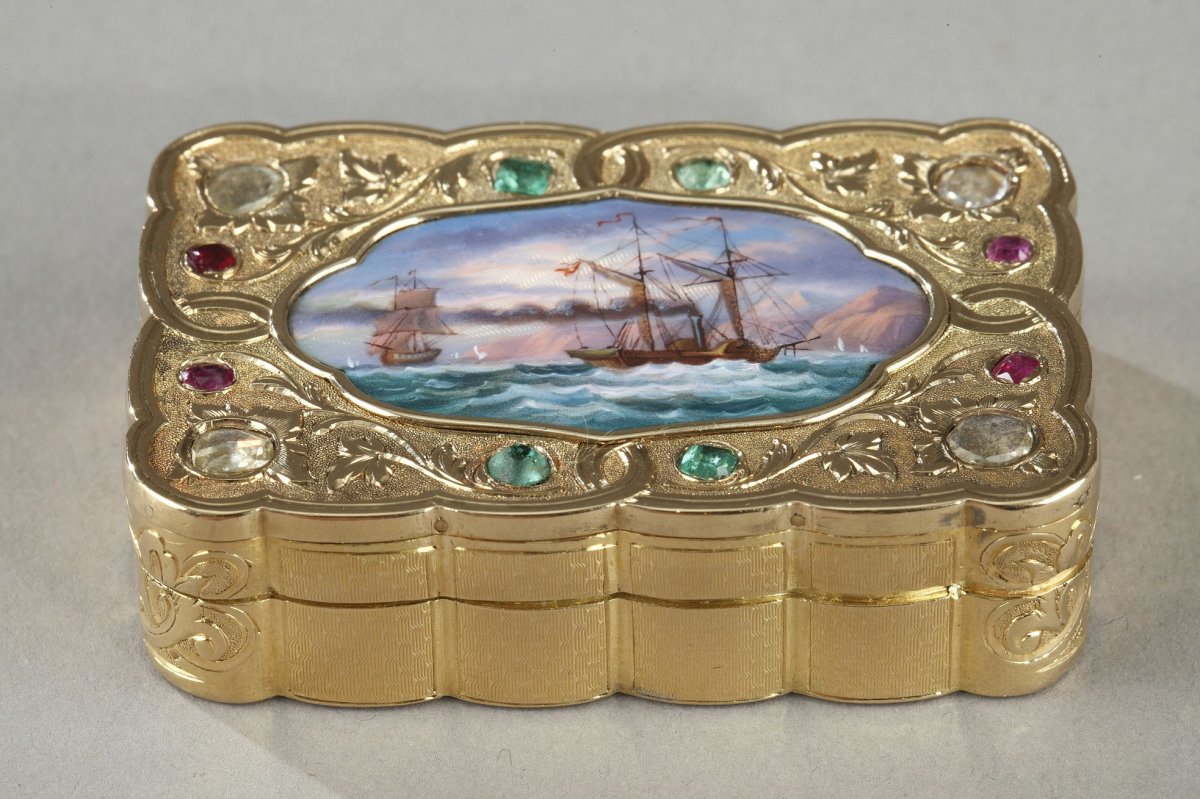 A Swiss Enamelled Gold Snuff-box For The Oriental Market. Circa 1820-1830 
