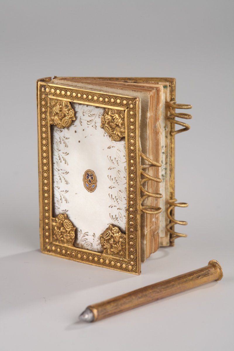 Charles X Dance Card In Mother Of Pearl And Bronze. Circa 1815-1830. -photo-3