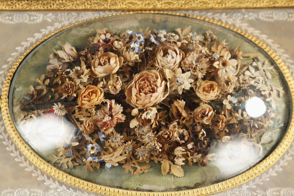 Coffret En Nacre, Bronze Dore Et Soie. Charles X. -photo-4