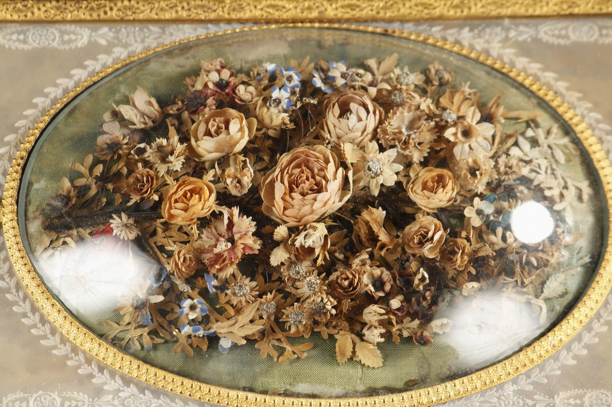 Charles X Gilt Bronze And Mother-of-pearl Box With Flowers. -photo-4