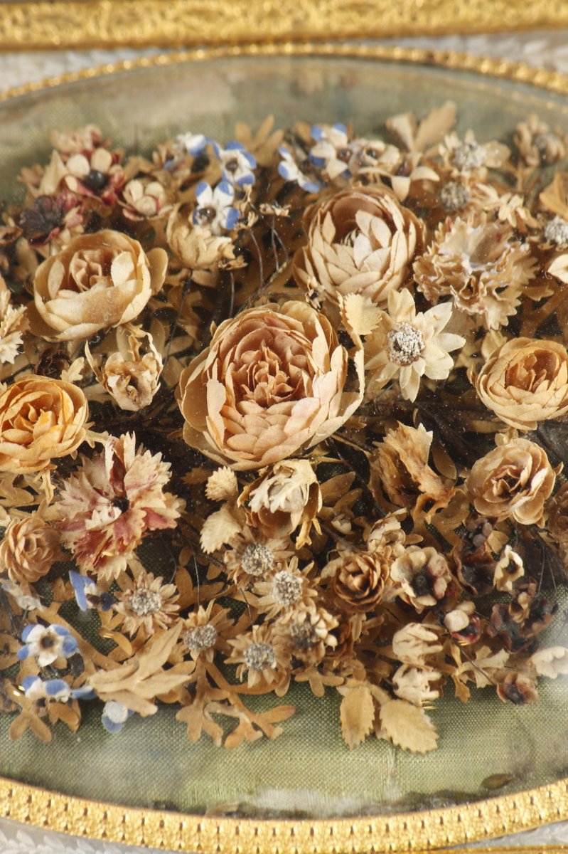 Coffret En Nacre, Bronze Dore Et Soie. Charles X. -photo-1