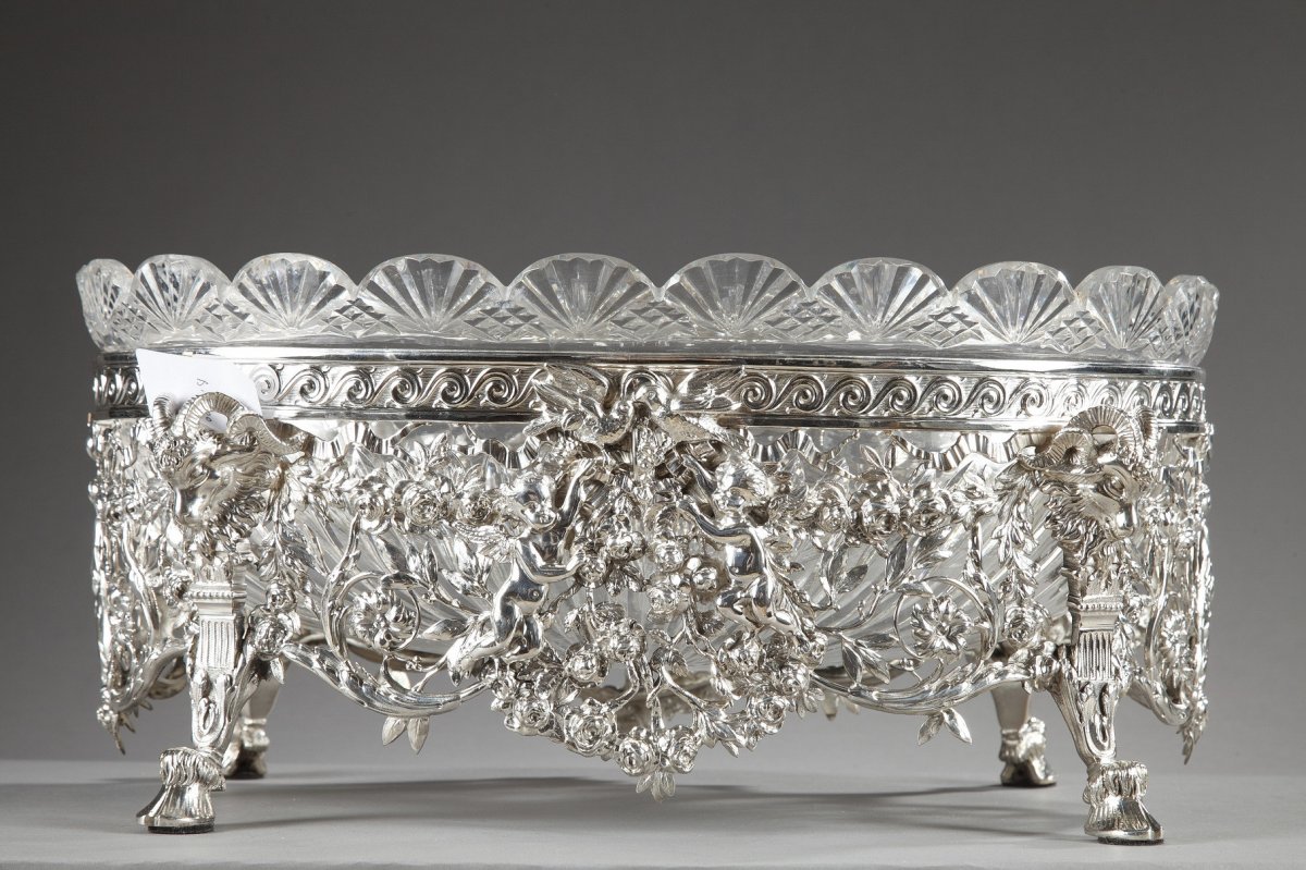 Late 19th Century Silver And Cut-crystal Jardiniere. -photo-2