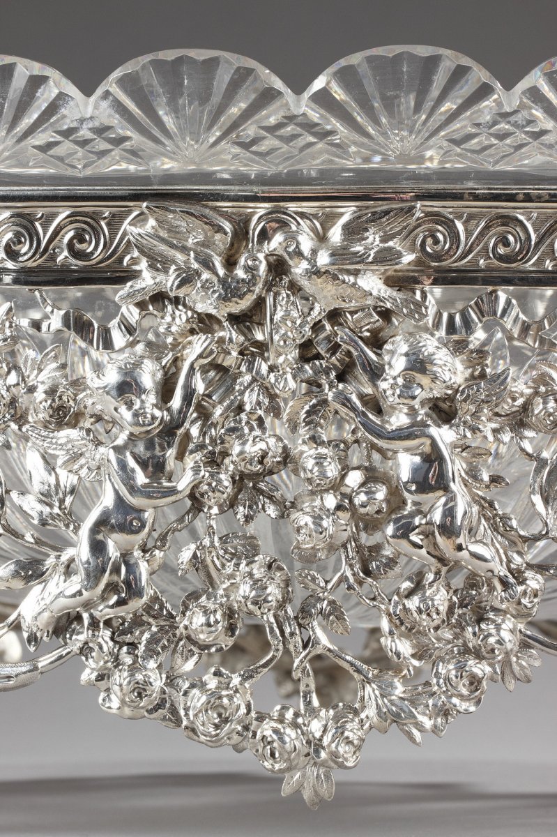 Late 19th Century Silver And Cut-crystal Jardiniere. -photo-4