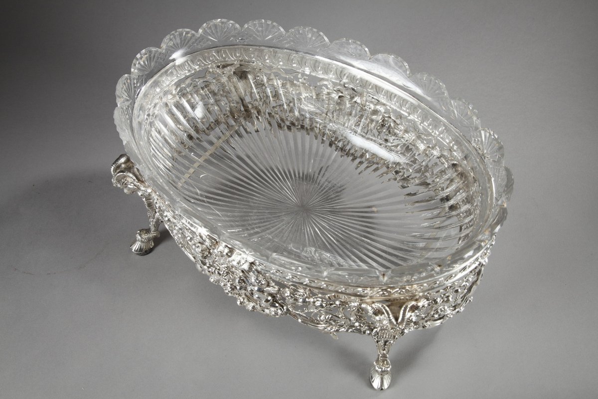 Late 19th Century Silver And Cut-crystal Jardiniere. -photo-2