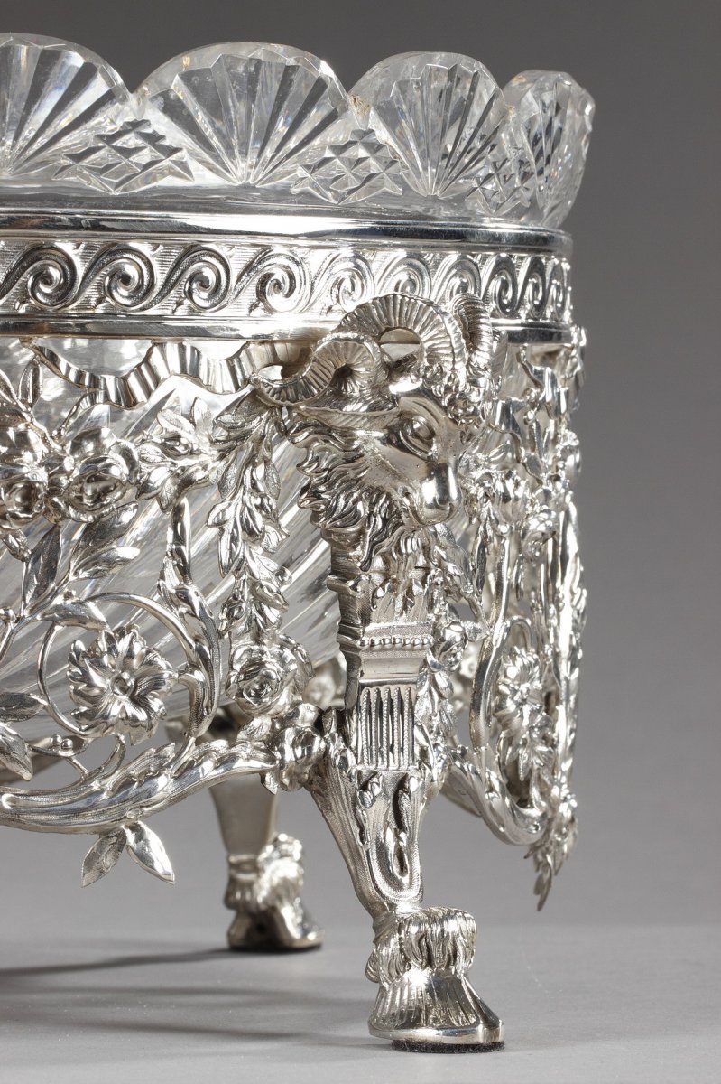 Late 19th Century Silver And Cut-crystal Jardiniere. -photo-4