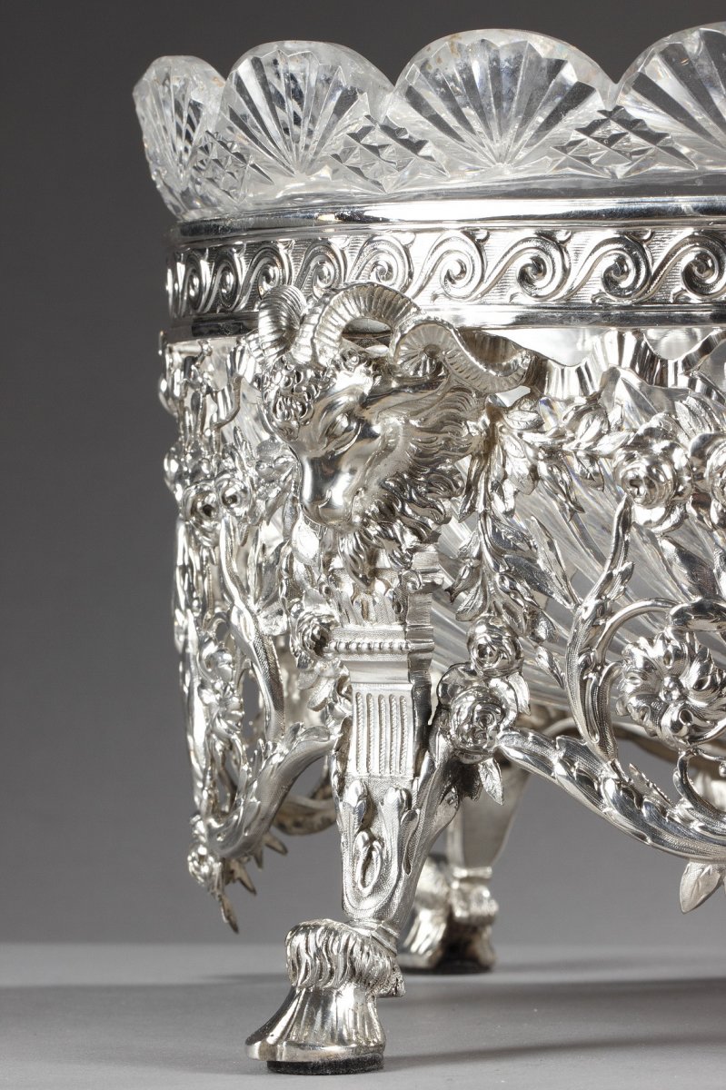 Late 19th Century Silver And Cut-crystal Jardiniere. -photo-5