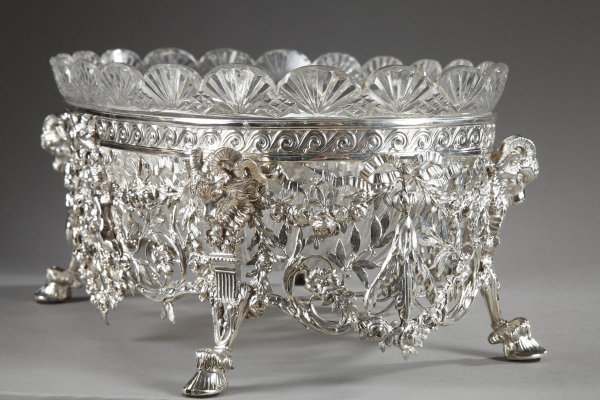 Late 19th Century Silver And Cut-crystal Jardiniere. -photo-6