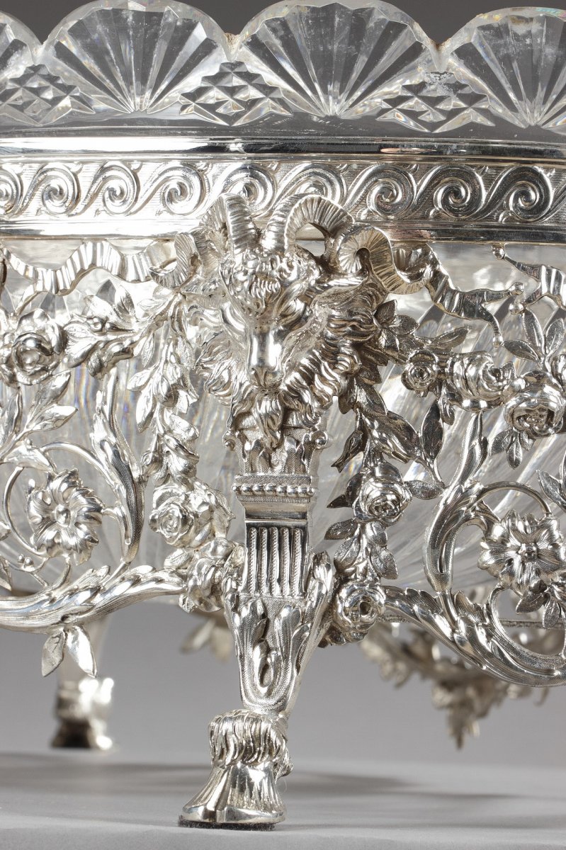 Late 19th Century Silver And Cut-crystal Jardiniere. -photo-7