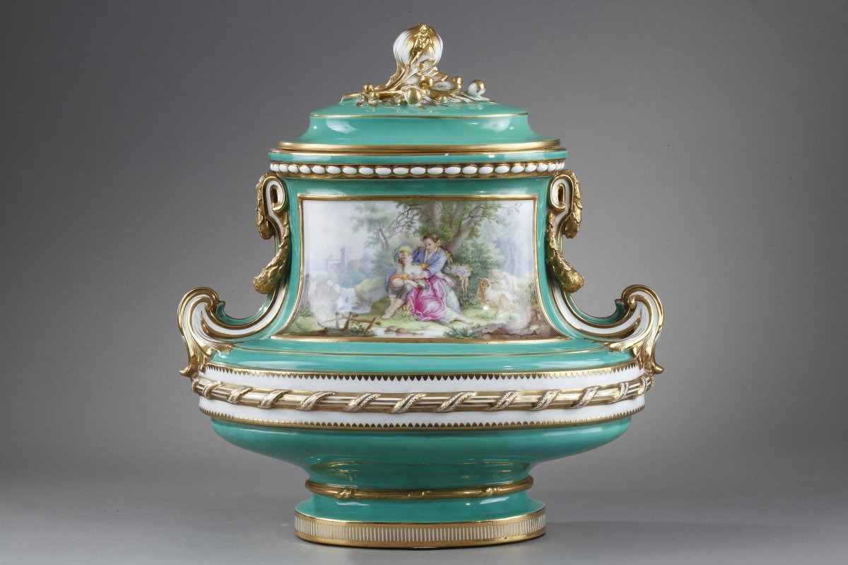 Grande Paire De Vases De Style Louis XV. Seconde Partie Du XIXème Siècle. -photo-5