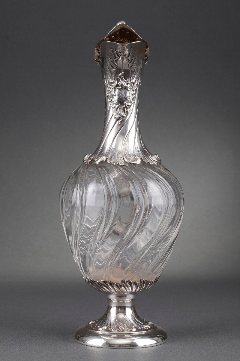 Late 19th Century, Cut-crystal And Silver Ewer. -photo-2