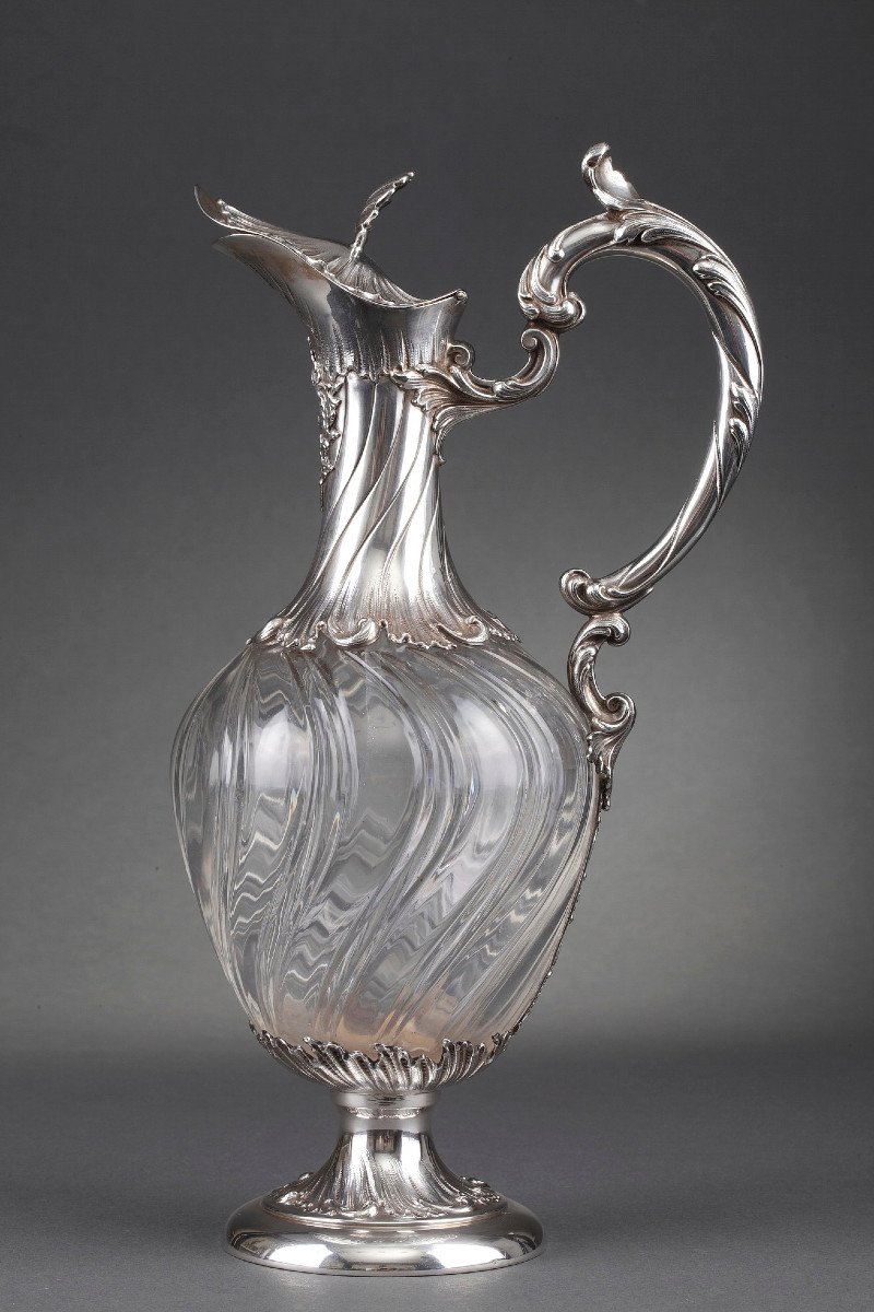 Late 19th Century, Cut-crystal And Silver Ewer. -photo-3