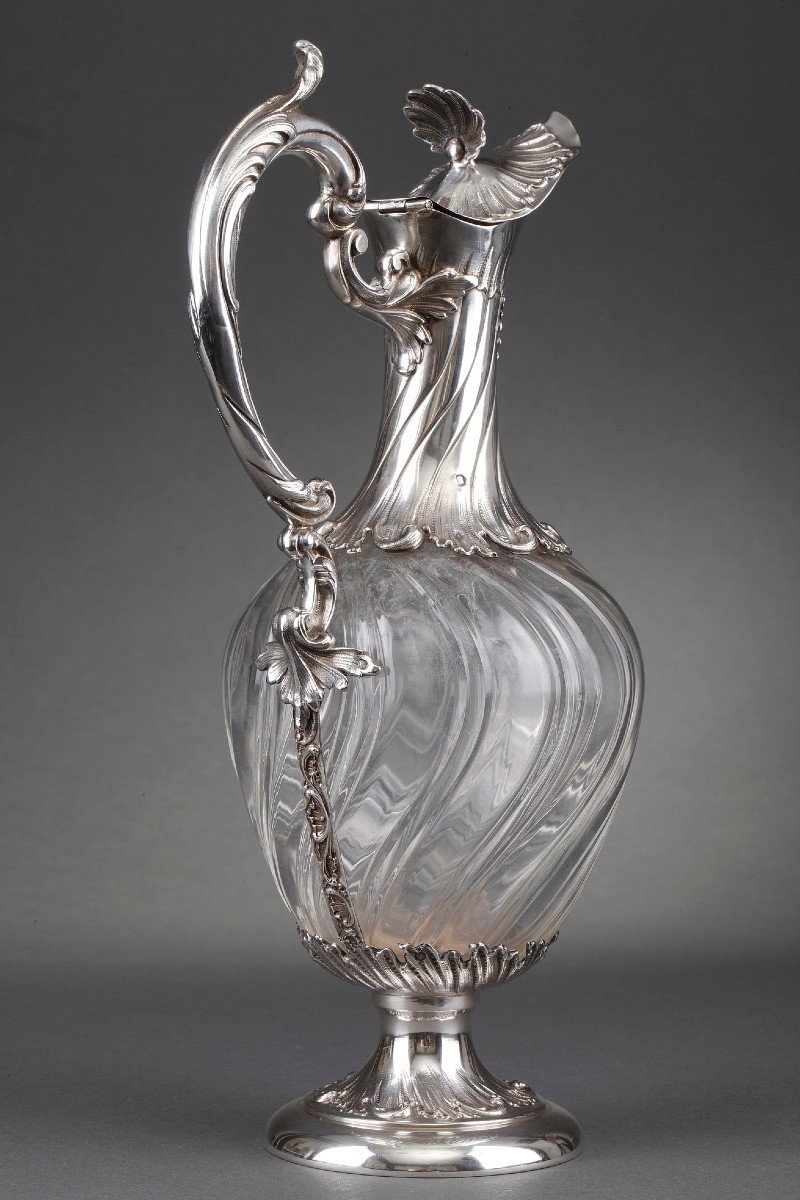 Late 19th Century, Cut-crystal And Silver Ewer. -photo-4