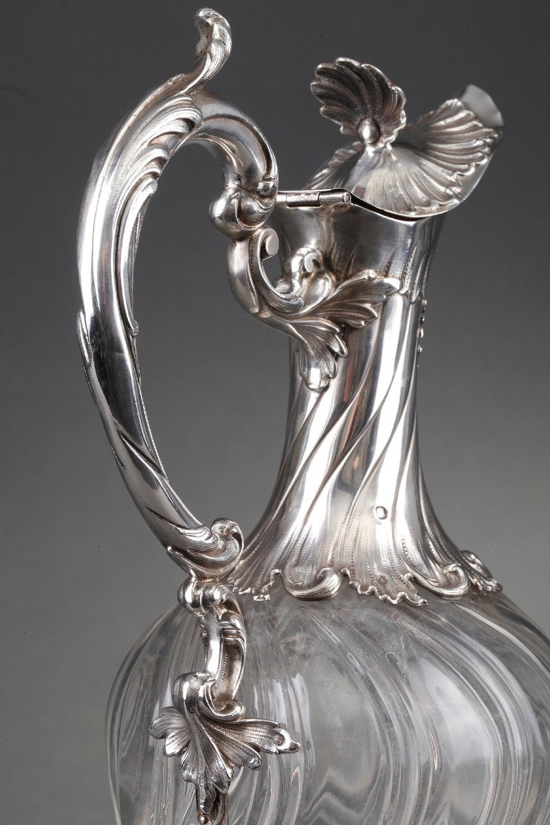 Late 19th Century, Cut-crystal And Silver Ewer. -photo-1