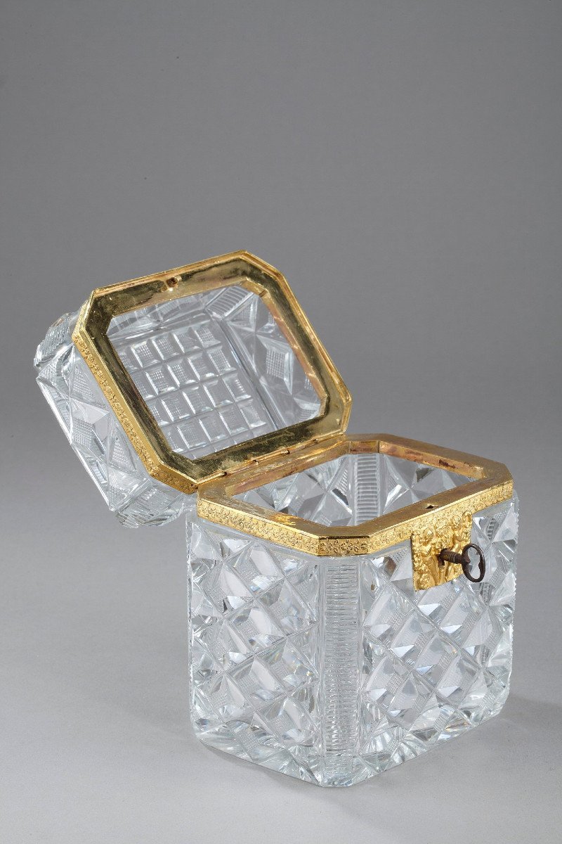 Charles X Cut Crystal Casket With Ormolu Mounts. -photo-4