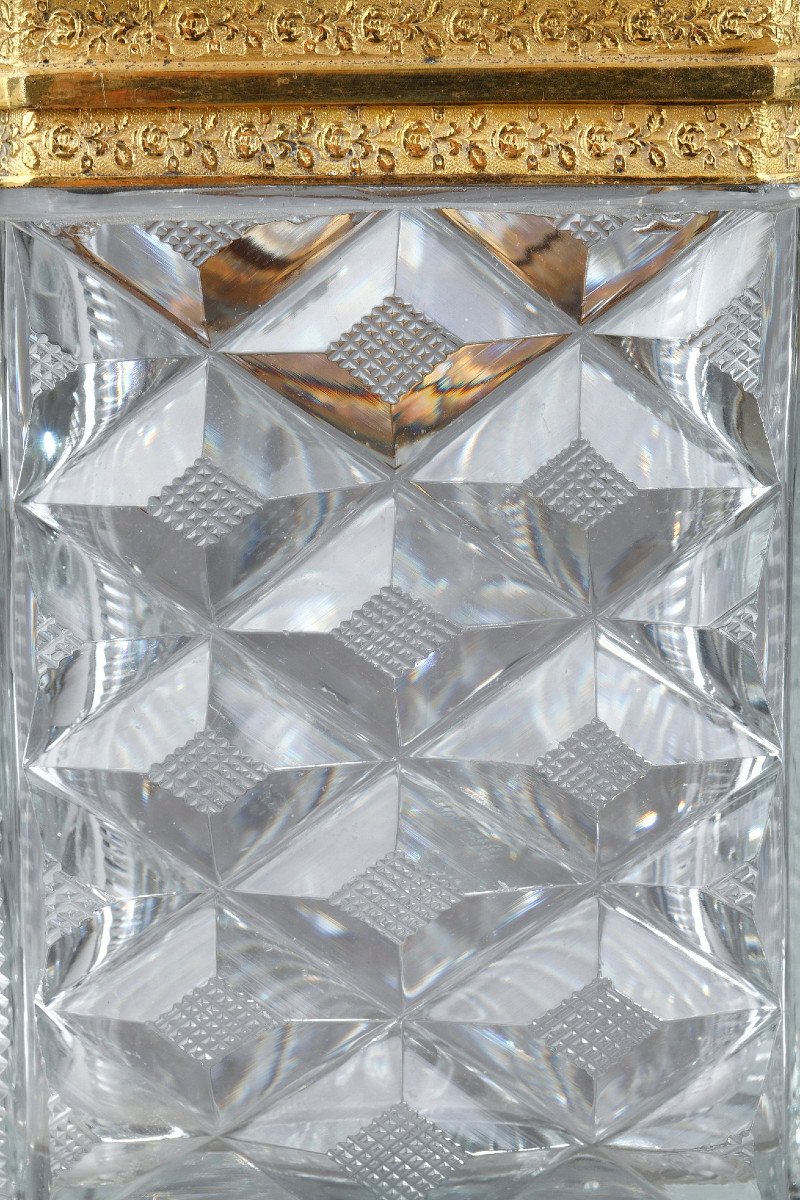 Charles X Cut Crystal Casket With Ormolu Mounts. -photo-8