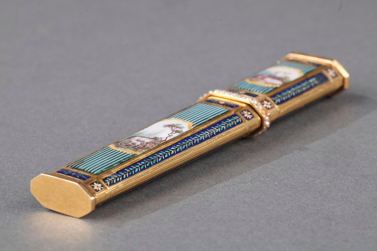 Gold, Enamel, And Pearl Needle Case. Swiss Craftsmanship. Late 18th Century. -photo-8