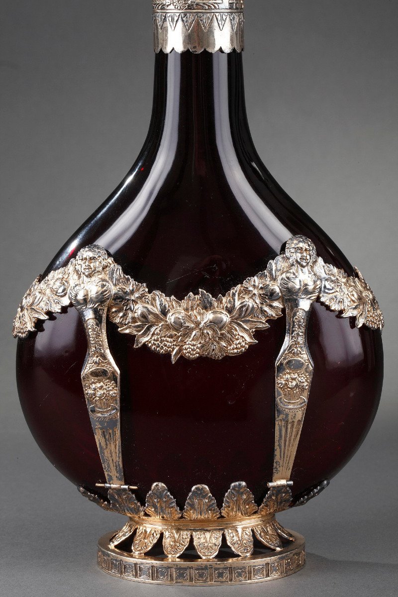 A Late 19th-century German Silver Mounted Red Crystal. -photo-4