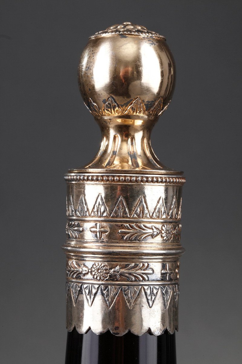 A Late 19th-century German Silver Mounted Red Crystal. -photo-1