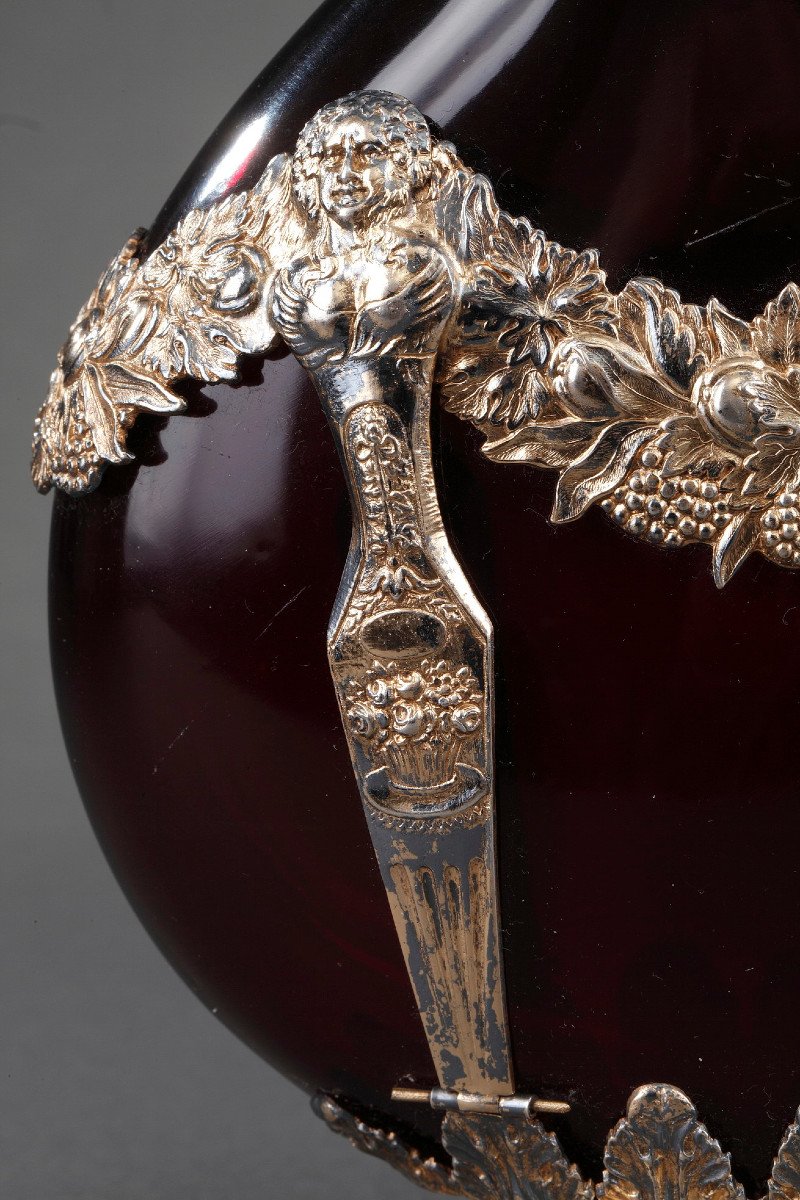 A Late 19th-century German Silver Mounted Red Crystal. -photo-2