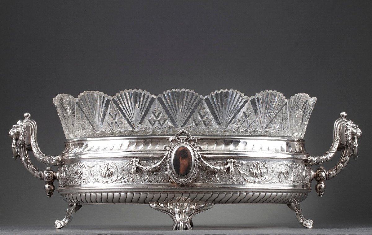 Late 19th Century Silver And Cut-crystal Jardiniere. -photo-2