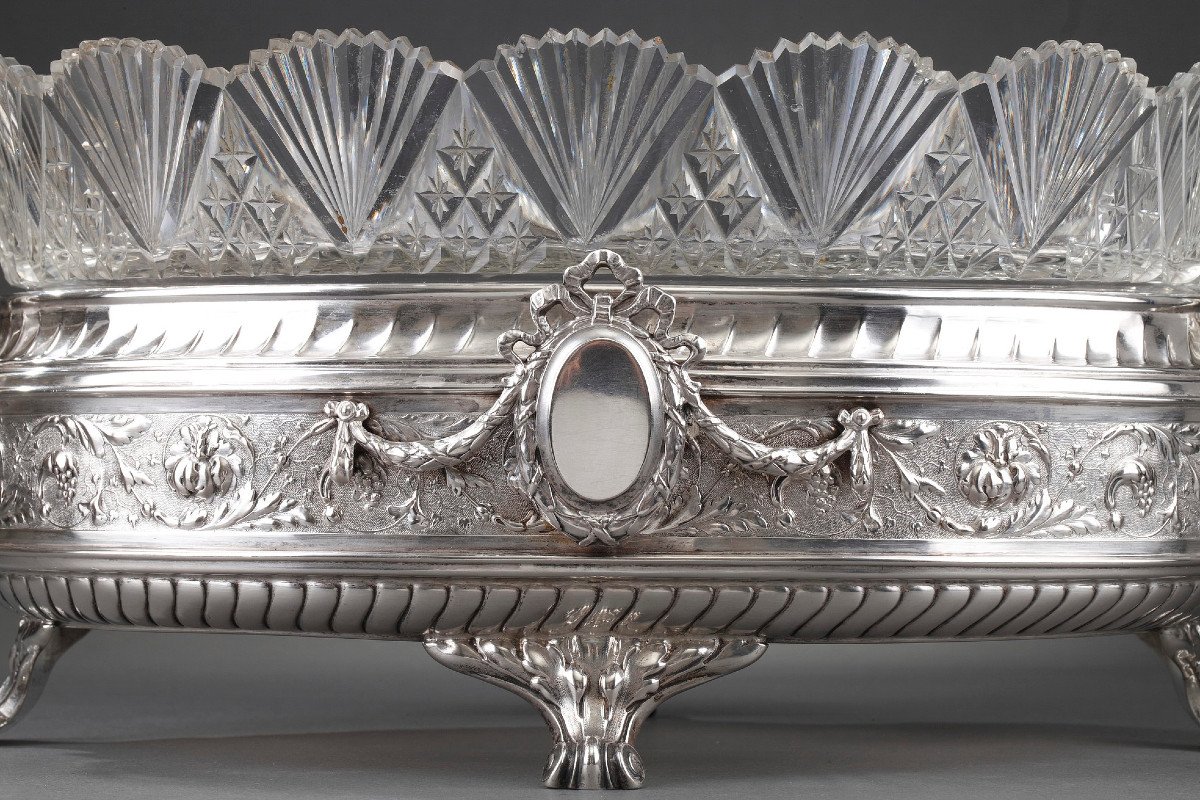 Late 19th Century Silver And Cut-crystal Jardiniere. -photo-3