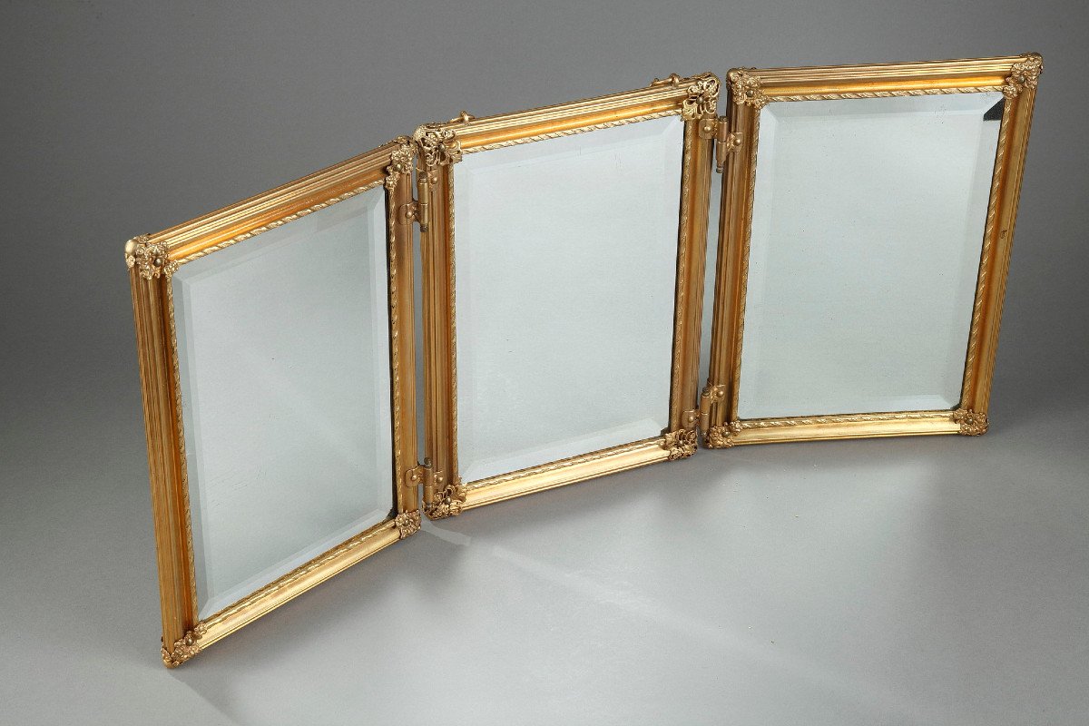 Early 20th Century Ormolu Barber Mirror. -photo-2