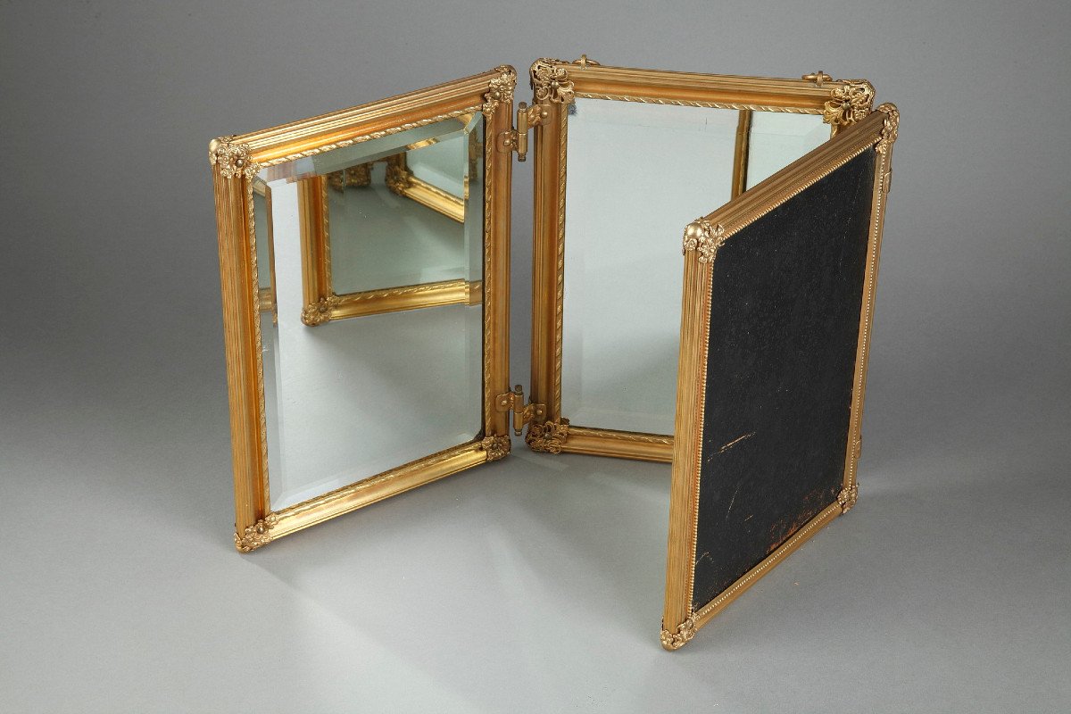 Early 20th Century Ormolu Barber Mirror. -photo-1
