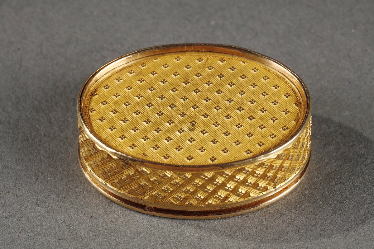 Vinaigrette En Or Et Micro-mosaïque. Début Du XIXème Siècle. Atelier Antonio Aguatti. -photo-6