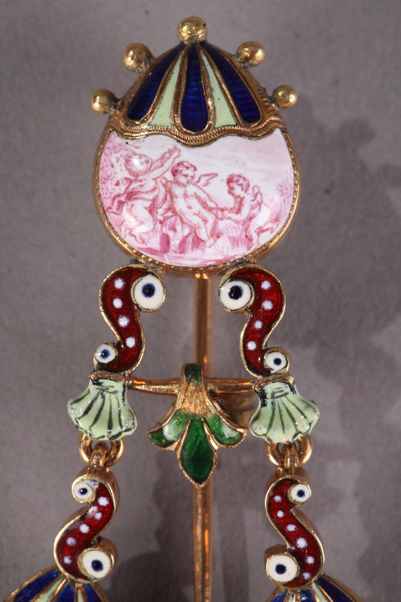 Gold And Enamel Watch. Viennese Craftsmanship Circa 1860-1870. -photo-4