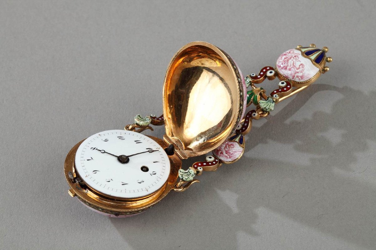 Gold And Enamel Watch. Viennese Craftsmanship Circa 1860-1870. -photo-3