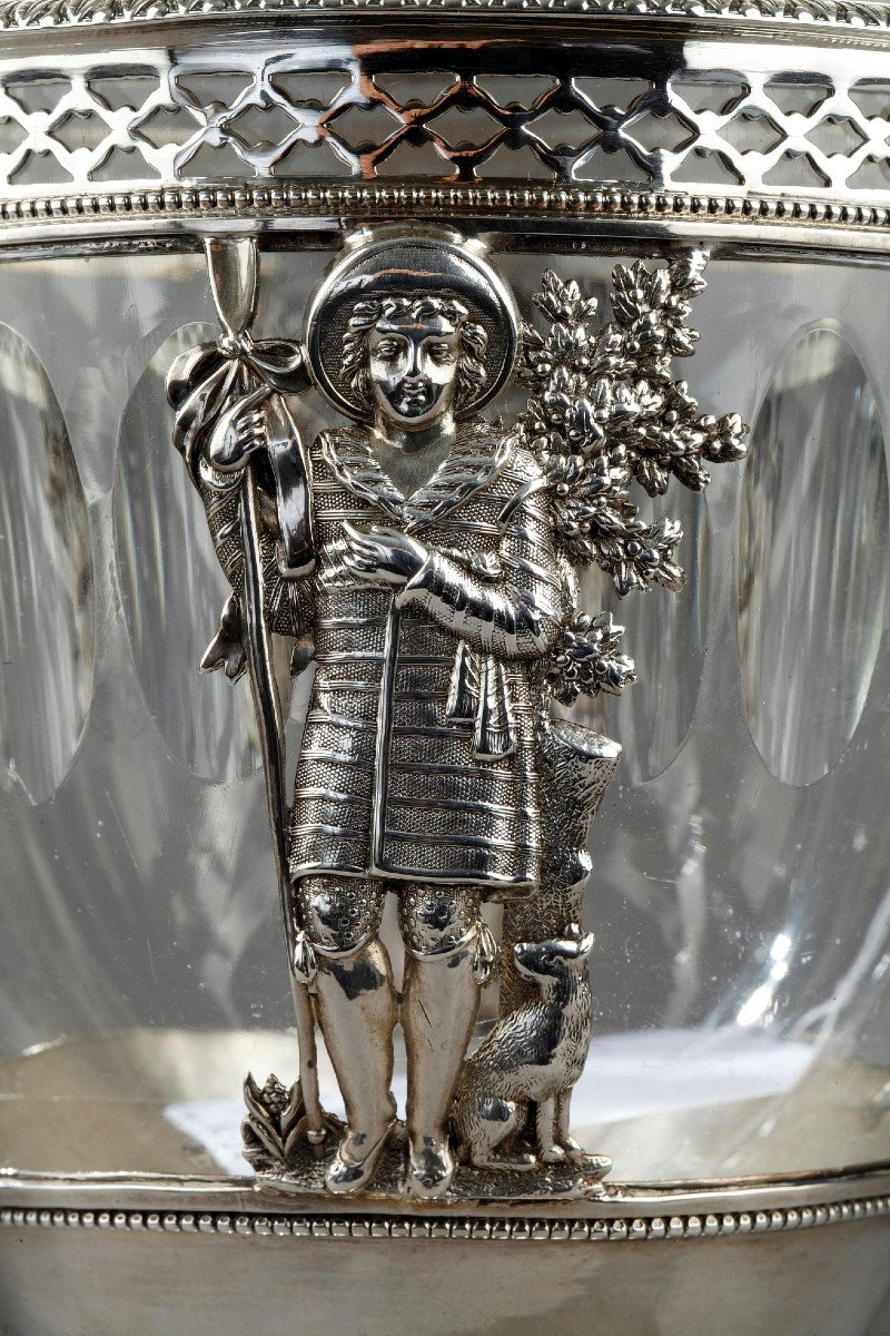 Early 19th Century Silver And Crystal Candy Dish. -photo-3