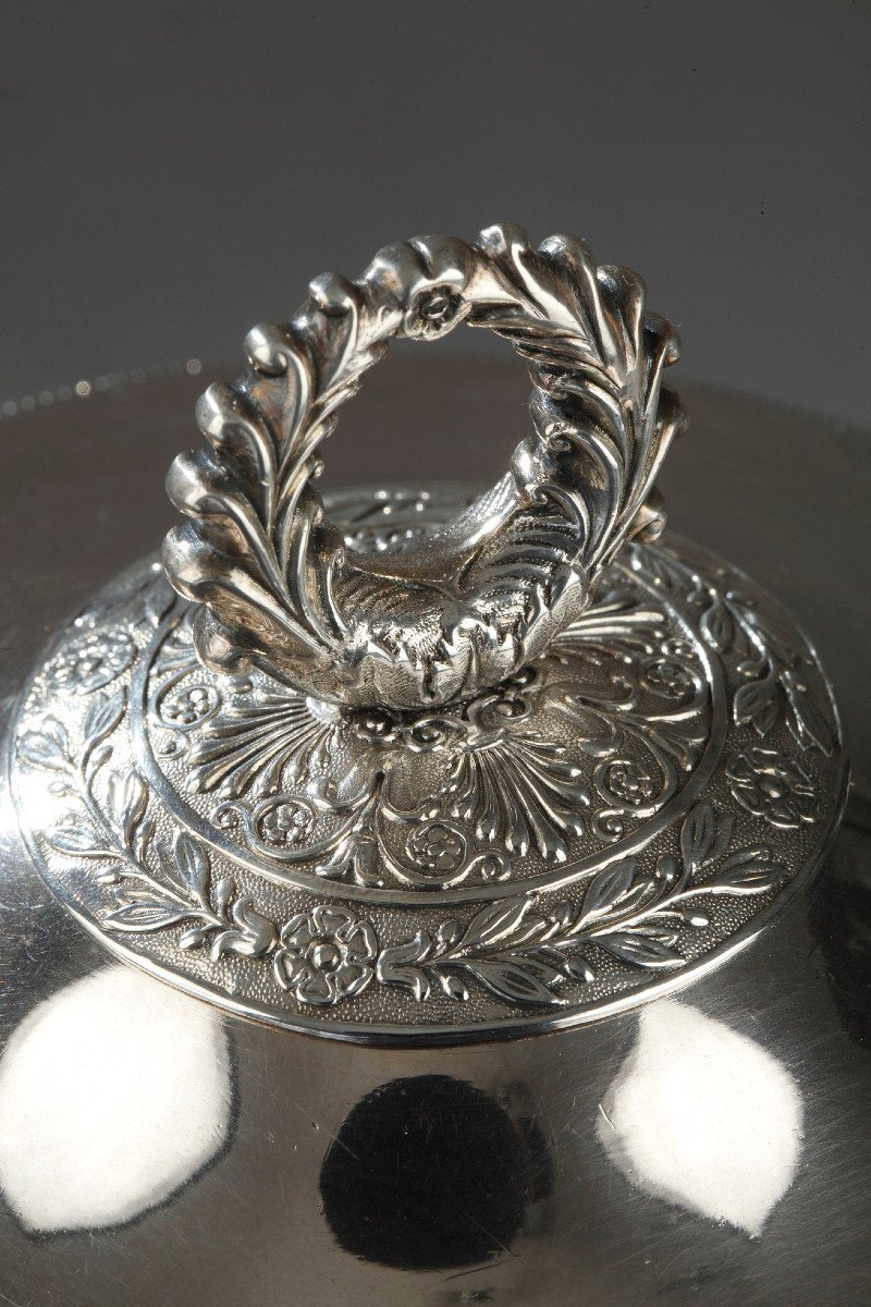 Early 19th Century Silver And Crystal Candy Dish. -photo-3