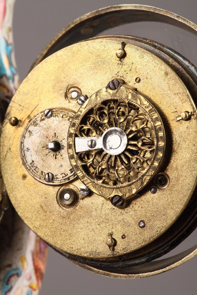 Silver And Enamel Clock – 19th Century Vienna. -photo-5